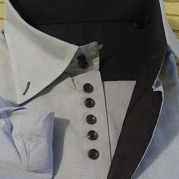 7 Camicie Button Down Shirt Blue - Picture 2 of 4